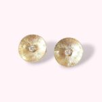 златни обеци SOLE с диаманти 0.08 ct TW от жълто злато 585